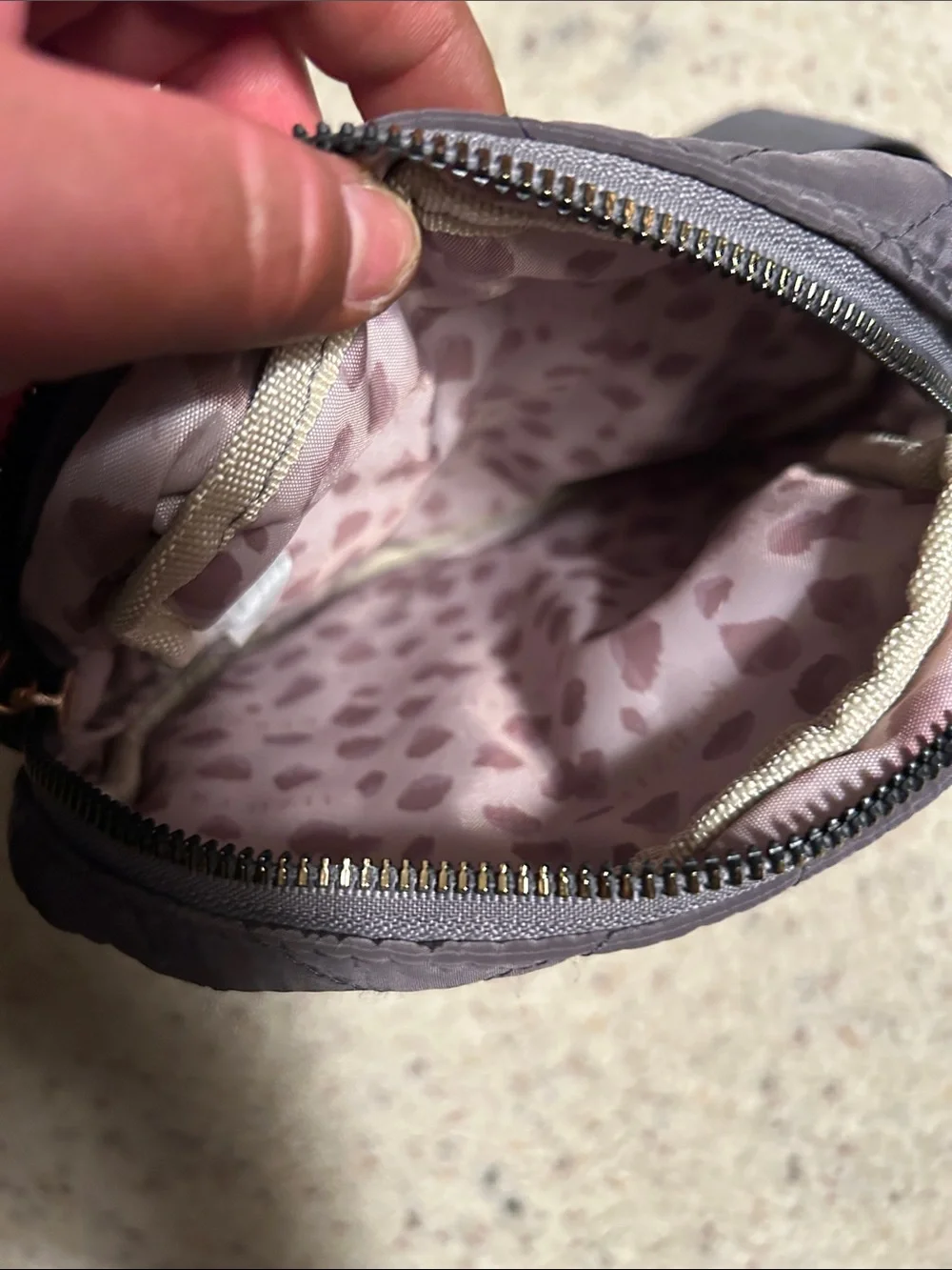 Gray Kedzie Quilted Crossbody Bag with Adjustable Strap